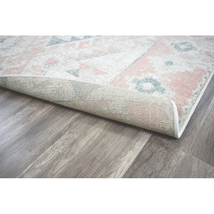 Union Rustic Wyndmoor Performance Pink/Gray Rug & Reviews Wayfair